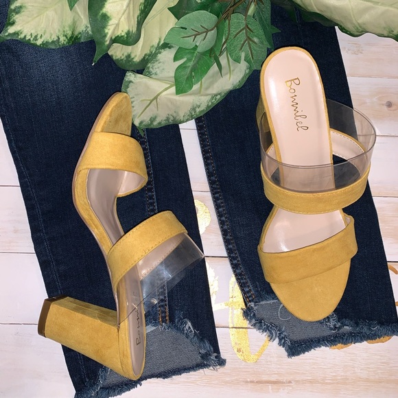 Yellow Transparent Mules - Picture 1 of 3
